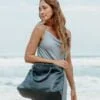 Bolsa de couro tiracolo grande