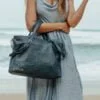 Bolsa de couro tiracolo grande