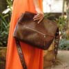 Bolsa de couro tiracolo grande